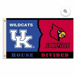 House Divided UK Wildcats and Louisville Cardinal 3 by 5 Flag